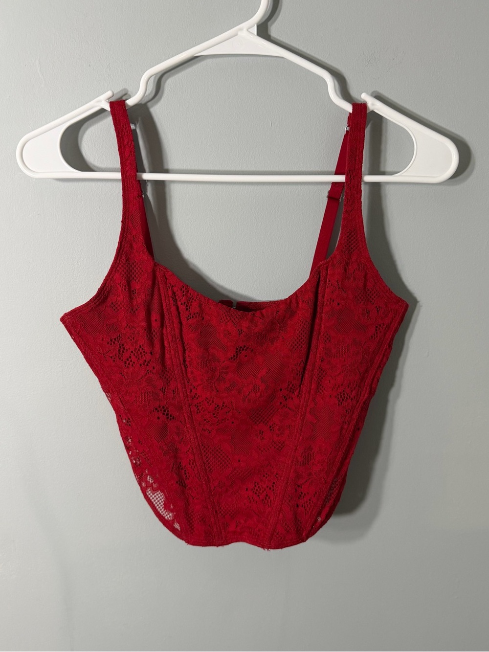 Gilly Hicks Red Lace Corset Tank Top